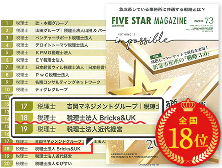 士業事務所規模ランキング2024で全国18位を獲得！